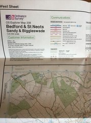 2009 Ordnance Survey Explorer Map 208 Bedford & St Neots inc Sandy & Biggleswade