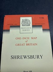 Vintage Ordnance Survey One Inch Map 7th series Cloth Mounted Shrewsbury 1965