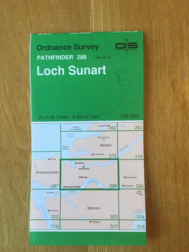 1978 Ordnance Survey Pathfinder Map 288 NM 66/76 Loch Sunart (incl Glenborrodale