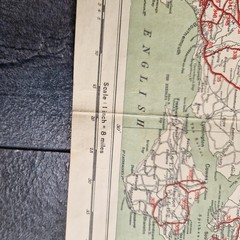 Bacon’s Cycling and Motoring Road Map of England & Wales, Cloth Backed Vintage