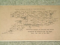 Ordnance Survey 1″ Popular edition: Sheet 116 Chatham – 1932 dissected cloth