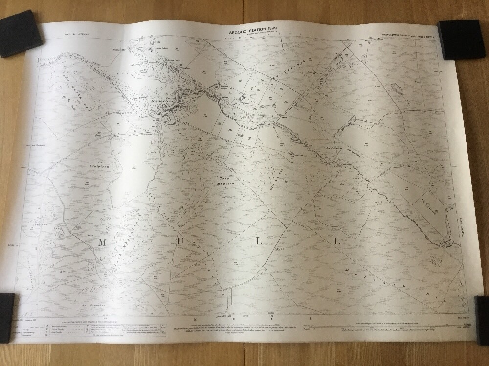 1899 Ordnance Survey 25 Inch Sheet Map Of Bunessan , Isle Of Mull , Argyllshire