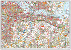 (G48) Map of Dartford DA Postcode Sectors, Poster of Dartford Postcodes