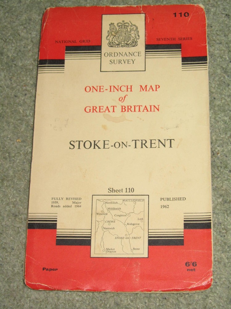 OS Ordnance Survey 1″ Seventh Series Paper Maps 1950/60s; surplus stock to clear