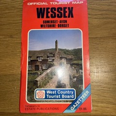 Vintage West Country Tourist Board Tourist Map Wessex Map
