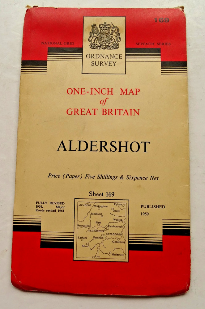 Ordnance Survey – Seventh Series Map – Aldershot. – 1962 – sheet 169