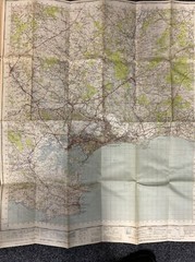 BOURNEMOUTH – 1940 Cloth Sixth Edition Ordnance Survey One Inch Sheet 179 Poole