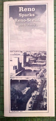 Reno Sparks Nevada State Fold-out MAP AAA 1991 Navigation Trip Planning Auto Car