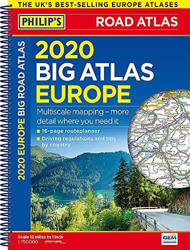 2020 Philip’s Big Road Atlas Europe: (A… by Philip’s Maps Paperback / softback