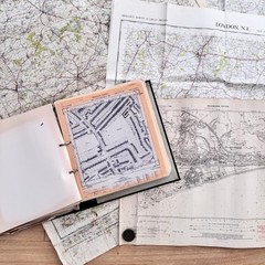 Vintage Ordinance Survey Maps & Binder Of Street Surveys Assorted As Found