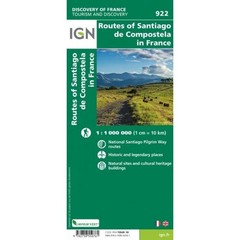 France St Jacques de Compostelle Routes IGN map pilgrimage, planning for hiking