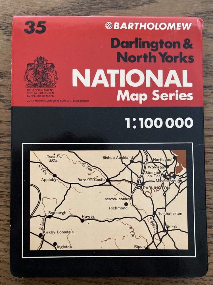 Bartholomew National Map Series 1:100 000 Darlington & North Yorks 35