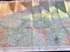 1944 Cloth Bartholomew’s Vintage Half-Inch Map Of The Vale Of Trent