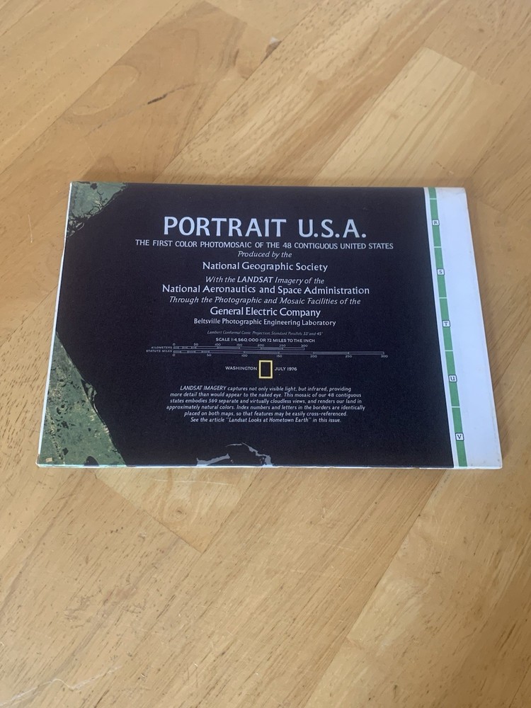 National Geographic Portrait USA Map Magazine 1976 The United States