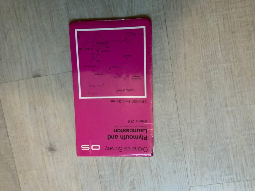 ORDNANCE SURVEY 1:50000 1ST SERIES MAP-SHEET 201-PLYMOUTH AND LAUNCESTON
