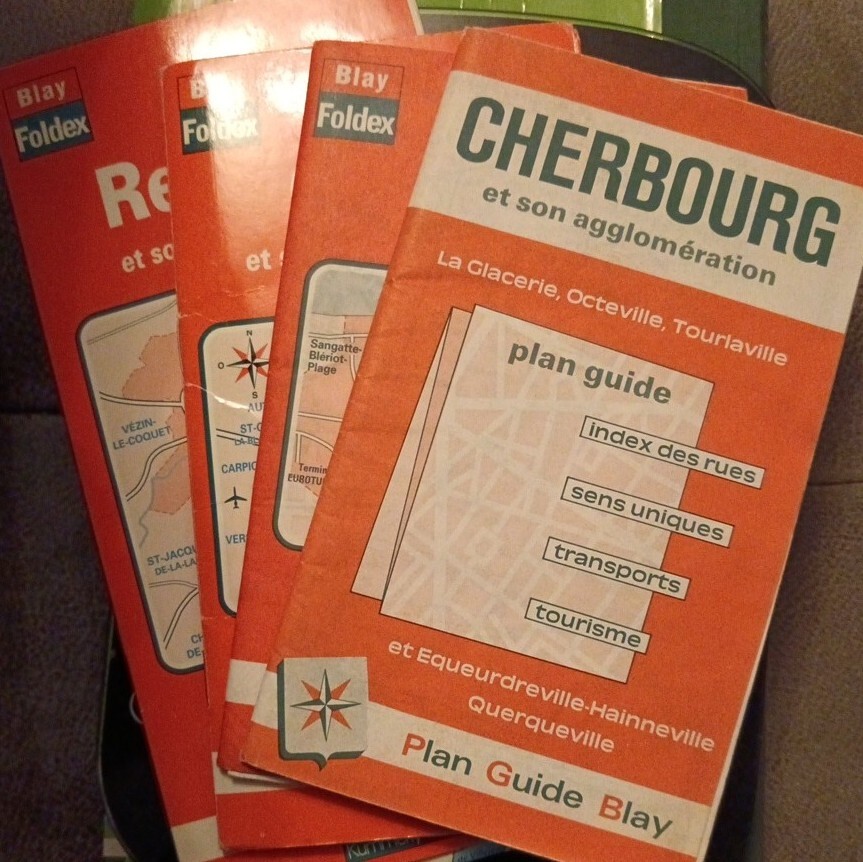 4 X Blay Maps & Guides Rennes, Calais, Caen & Cherbourg In French