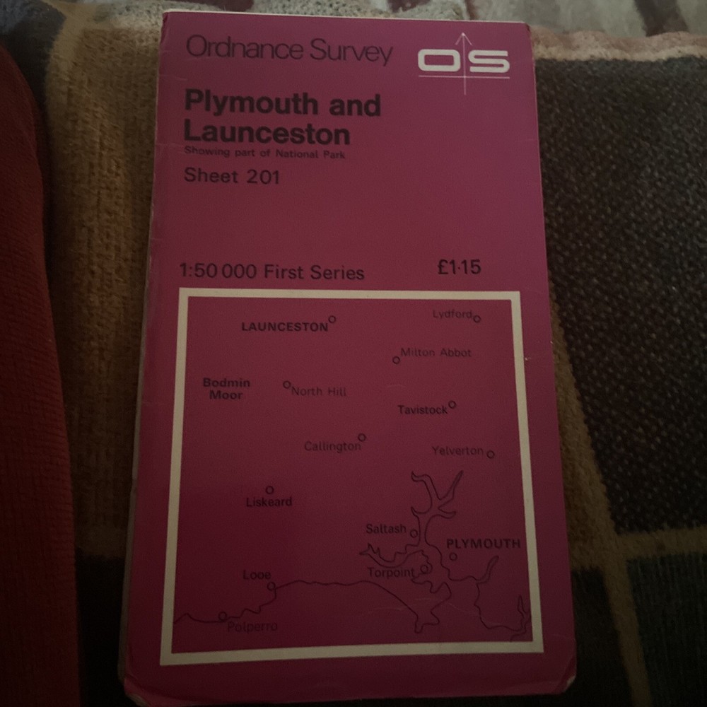 OS Ordnance Survey Landranger Map 201 – 1974 1st Series PLYMOUTH and LAUNCESTON