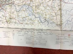 OS Ordnance Survey One Inch Paper Map, Norwich, Sheet 126, 1954