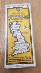 Vintage Bartholomews Quarter Inch Cloth Map, Sheet 20, Exeter-Barnstaple, 1950