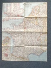Vintage National Geographic Map FRANCE, BELGIUM, NETHERLANDS 1960 – Unmarked
