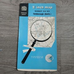 Vintage Ordnance Survey Map SU 85 Farnborough Aldershot 2.5 Inch Map 1961