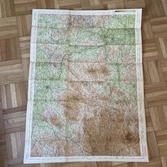 Shropshire Vintage Bartholomew’s Half-Inch Contoured cloth mounted Map Sheet 17