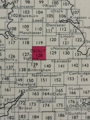 OS 128 Ordnance Survey Landranger Map Derby & Burton on Trent area – 1991 VGC