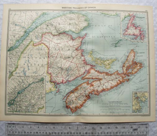 c1907 Harmsworth Plate No. 159-160 Maritime Provinces of Canada & Newfoundland