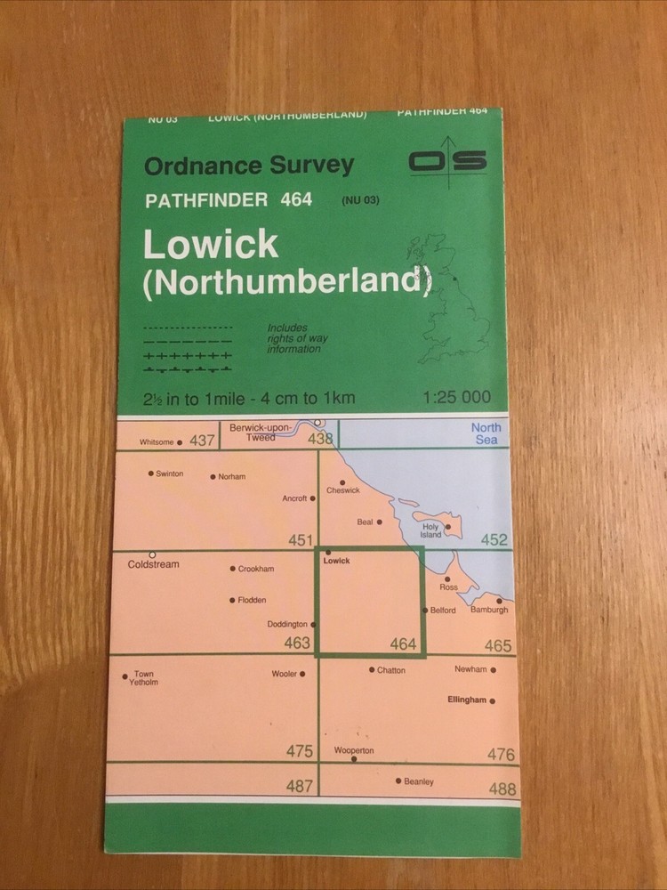 1991 Ordnance Survey Pathfinder Map 464 NU 03 Lowick ( Northumberland )