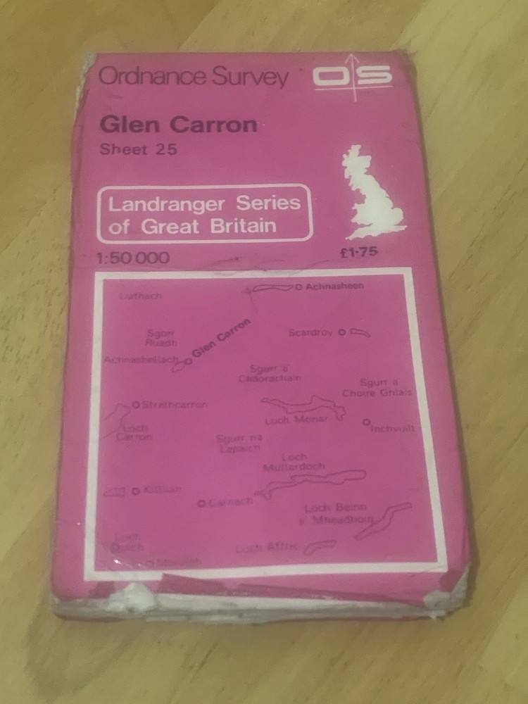 Ordnance Survey Landranger 25 Glen Carron Map 1976 OS 1:50,000 Scottish Highland