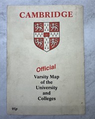 Vintage Official Varsity Map of the University and Colleges Cambridge UK