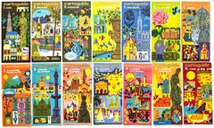 Vintage SHELL CARTOGUIDES FRANCE – 15 ROAD MAPS Complete Set ALAIN CORNIC 1970s