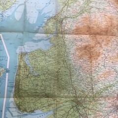 vintage Bartholomews cloth backed map of North Lancashire