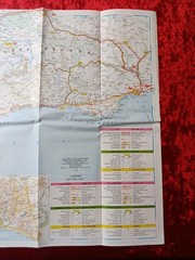 Vintage Costa Del Sol Tourist Map Spain Andalucia Granada Malaga 1990s Fold Out