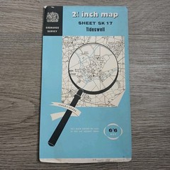 2x Vintage Ordnance Survey 2.5 Inch Maps Sheet SK 17 Tideswell SK 18 Castleton