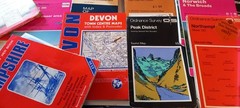 Large Box Of Vintage Etc Os And Other Maps All Around UK, See Photos