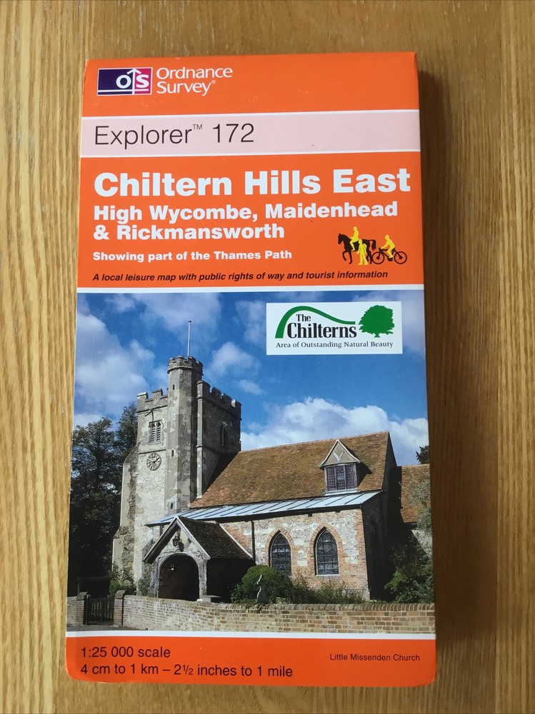 1999 Ordnance Survey Explorer Map 172 Chiltern Hills East (incl High Wycombe )