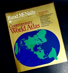 RAND MCNALLY WORLD ATLAS LE 1987 GOLD FOIL Contemporary Coffee Table Book HC VGC