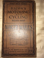Bacon’s Motoring & Cycling Map Of North Wales. Antique Map.