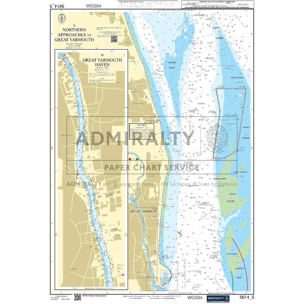Admiralty Small Craft Chart 5614_5: Northern Approaches to Great Yarmouth