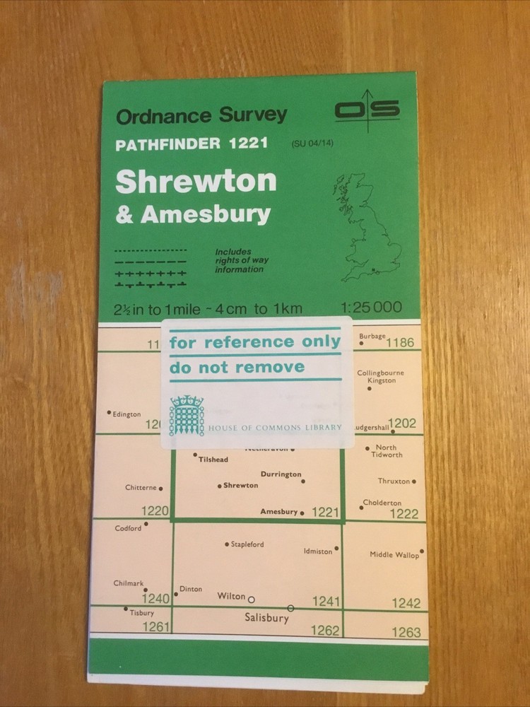 1987 Ordnance Survey Pathfinder Map 1221 SU 04/14 Shrewton And Amesbury