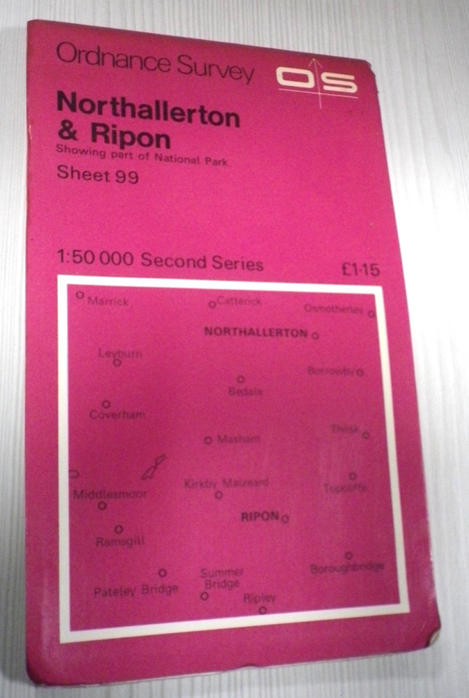 Ordnance Survey Map 1:50,000 Sheet 99 Northallerton and Ripon