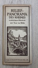 c1920 Cologne Relief Panorama of Rhine Valley Colour Map Koln Ships Koblenz