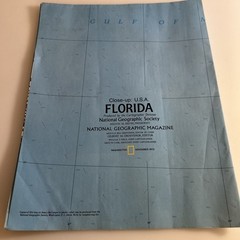 Vintage National Geographic Close Up USA Florida Map 1973 abt