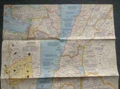 Vintage National Geographic Map “Holy Land Today” 1963 – Unmarked