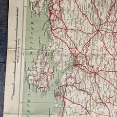 Bacon’s Cycling and Motoring Road Map of England & Wales, Cloth Backed Vintage