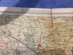 Vintage Bartholomew’s Revised Half Inch Cloth Map Of Warwickshire No 18