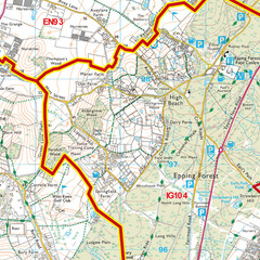 (G82) Map of Ilford IG Postcode Sectors, Poster of Ilford Postcodes
