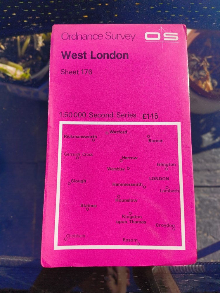 Ordnance Survey 1:50000 Second Series Sheet 176 West London 1974