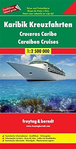 CARIBBEAN CRUISE MAP TRAVEL MAP (ENGLISH, SPANISH, FRENCH, By Freytag & Berndt
